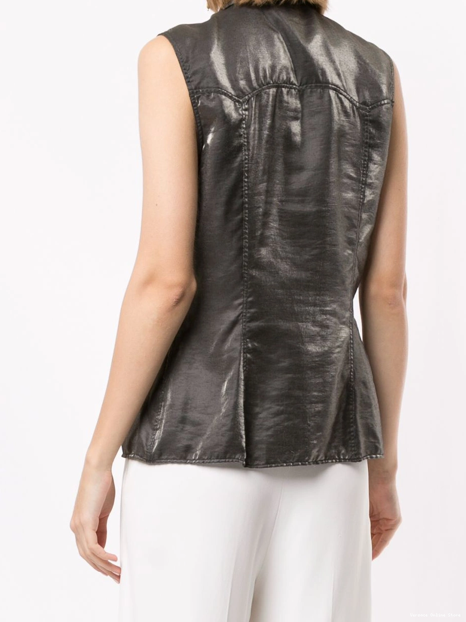 Cheap Women Versace sleeveless shirt metallic 0716